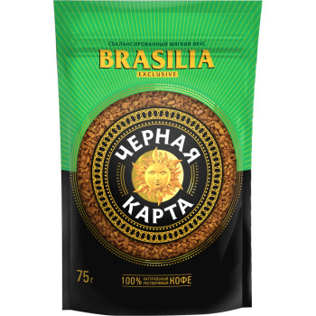 Кофе растворимый Черная Карта Exclusive Brasilia, 75 г