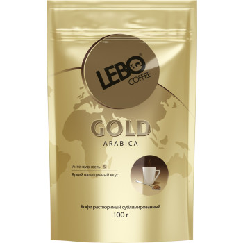 Кофе LEBO GOLD растворимый, сублимированный, дой-пак, 100г