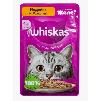 Кош. Корм (Whiskas) Желе индейка/кролик 75г