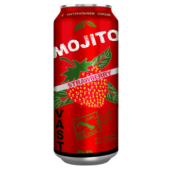 Напиток газированный Vast Mojito Strawberry Клубника, 0.45л