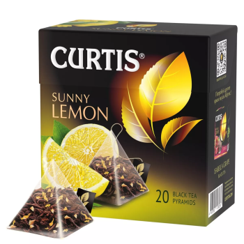 Чай черный Curtis Sunny Lemon пирамидки, 20 пакетиков