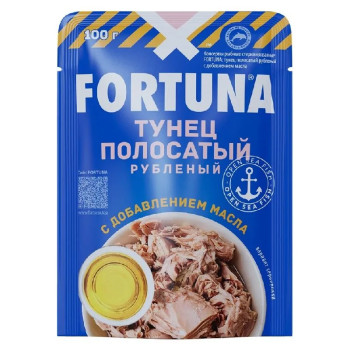 Тунец Фортуна  рубленый в масле 100гр пауч