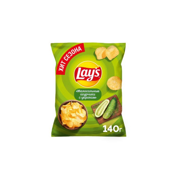 Чипсы картофельные Lay's 140 гр. Малосольный огурец
