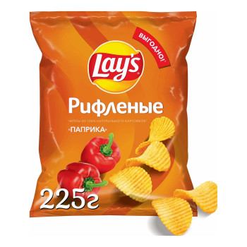 Чипсы картофельные Lay's Паприка Рифленые  225г