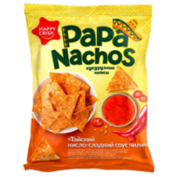 Чипсы Кукурузные Papa Nachos  150г. Тайский соус Чили