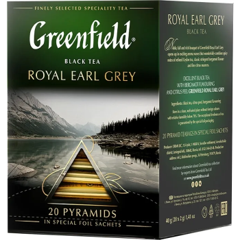 Чай черный байховый "Greenfield Royal Earl Grey" с цедрой цитрусовых и ароматом бергамота, 40г