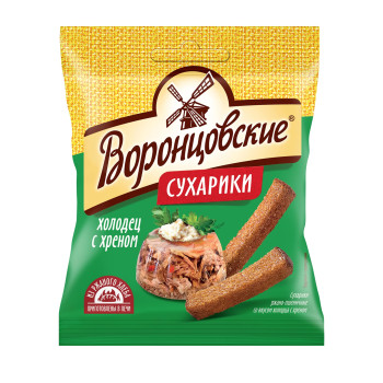 Сухарики "Воронцовские" 40г. Холодец с Хреном