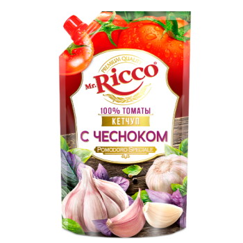 Кетчуп (Mr.Ricco) 300г  С чесноком Дой-пак