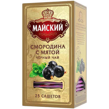 Чай черный Майский Смородина с мятой, 25 х 2 г