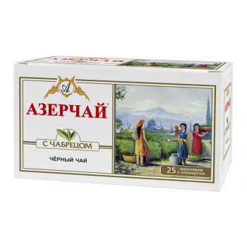 Чай Азерчай с чабрецом черный байховый 50г (25пак)