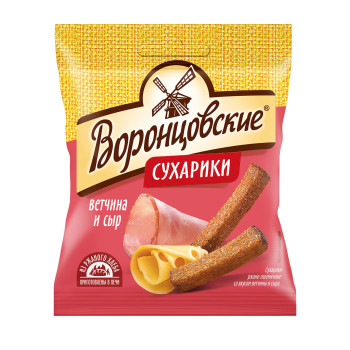 Сухарики Воронцовские со вкусом ветчины и сыра, 80 г