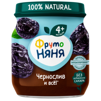 Пюре ФрутоНяня чернослив, 100г.