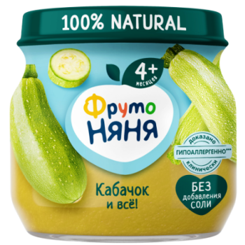 ФрутоНяня Пюре 80г. Кабачок Стекло