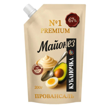 Майонез Провансаль 200мл дой-пак Кубаночка