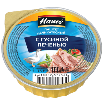 Паштет с Гусиной печенью 100гр  (ХАМЕ)