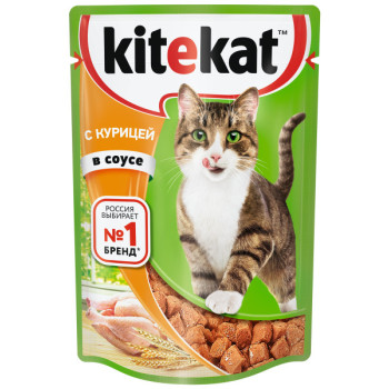 Кош. Корм (Kitekat) c Курицей в соусе 85г