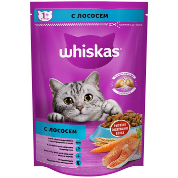 Кош. Корм сухой (Whiskas) Подушечки с нежным паштетом Лосось 350г