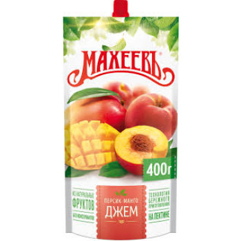 Джем  Махеевъ Персик-Манго 400г. дой-пак