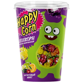 Попкорн Happy Corn Стакан 100г.Фруктовый Микс