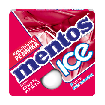 Жевательная резинка Mentos ICE Вишня и Мята, 12.9г