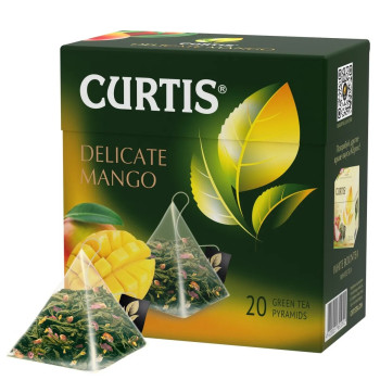 Чай зеленый Curtis Delicate Mango пирамидки, 20 пакетиков