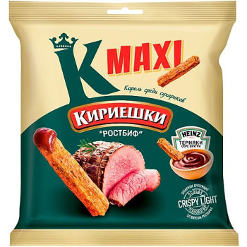 Сухарики Кириешки Maxi Ростбиф c терияки соусом, 50г + 25мл