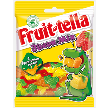 Мармелад жевательный Fruittella Звери MIX, 70г.