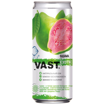 Напиток газированный Vast Exotic Guava со вкусом гуавы, 0.33л