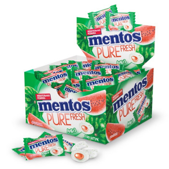 Жевательная резинка Mentos Pure Fruit вкус Арбуз, 2гр