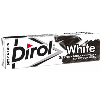 Жевательная резинка Dirol White с углем растительным и вкусом мяты, 13.6г