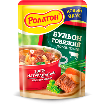 Роллтон Бульон 90г. Мясной