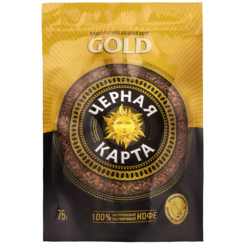 Кофе растворимый Черная Карта Gold, 75 г