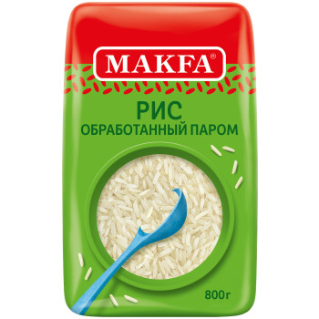 Рис длиннозерный пропар. 0,8кг Макфа